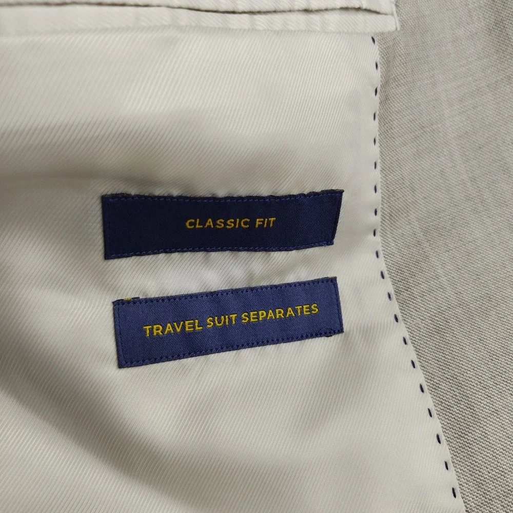 Stafford Travel Suit Separates Tan Blazer Classic Fit 46 Reg Wool Blend NWT